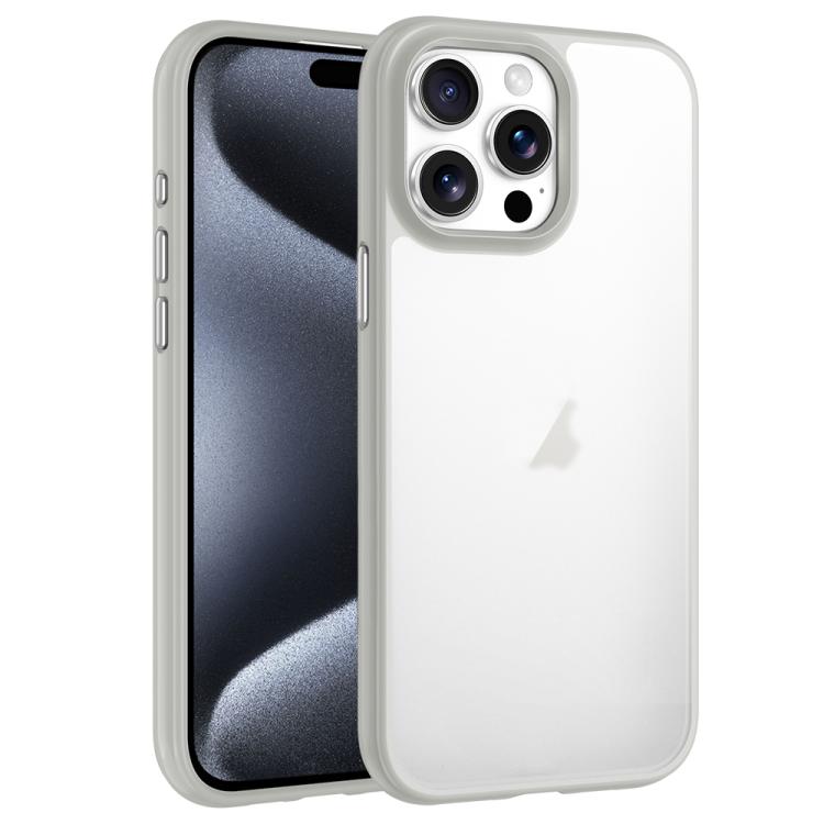 

For iPhone 15 Pro Max Phantom Frosted Airbag Shockproof Transparent Phone Case(Grey)