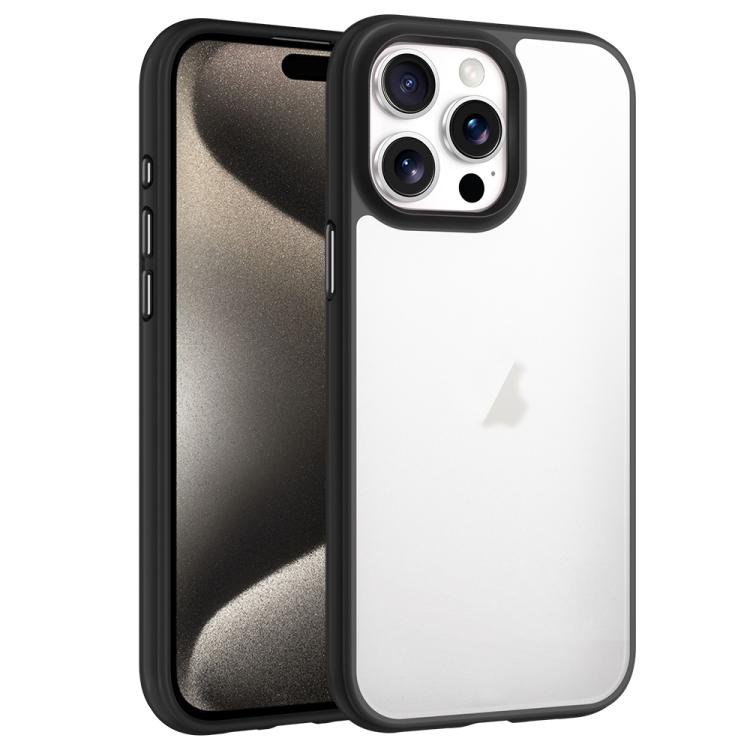 

For iPhone 15 Pro Phantom Frosted Airbag Shockproof Transparent Phone Case(Black)