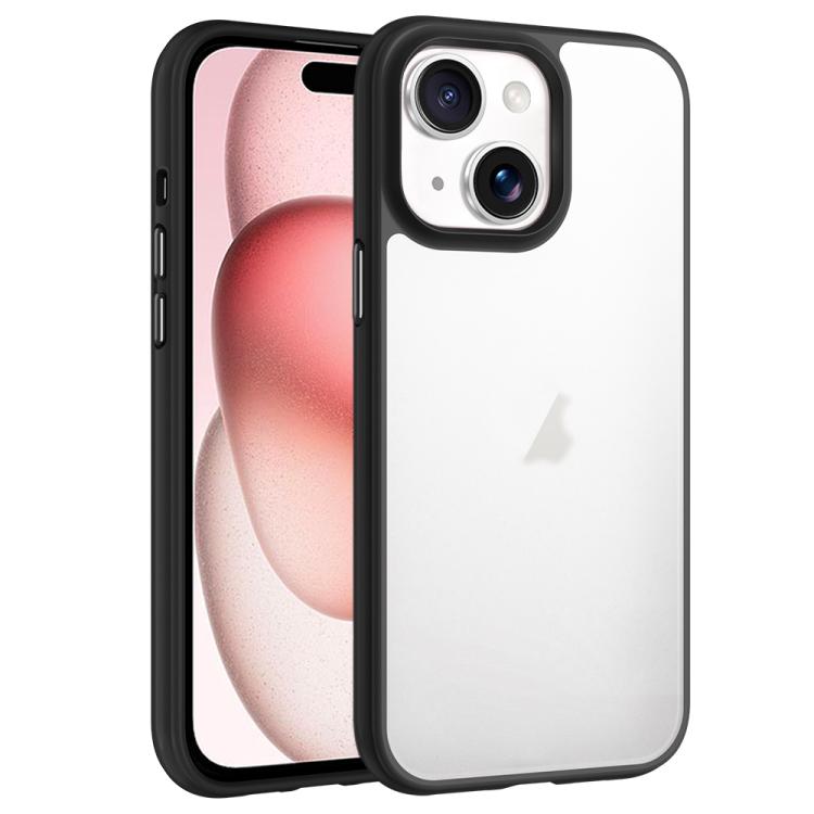 

For iPhone 15 Phantom Frosted Airbag Shockproof Transparent Phone Case(Black)