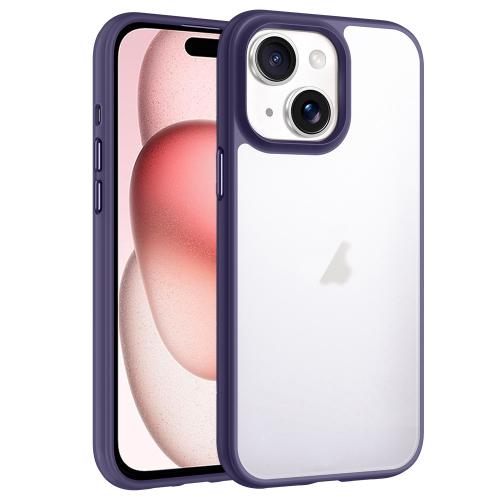 

For iPhone 15 Phantom Frosted Airbag Shockproof Transparent Phone Case(Purple)