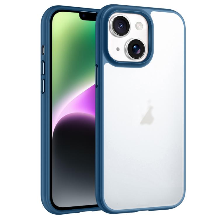 

For iPhone 14 Phantom Frosted Airbag Shockproof Transparent Phone Case(Blue)