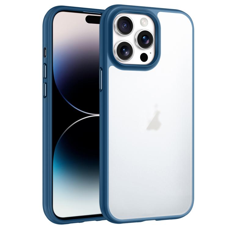 

For iPhone 14 Pro Phantom Frosted Airbag Shockproof Transparent Phone Case(Blue)