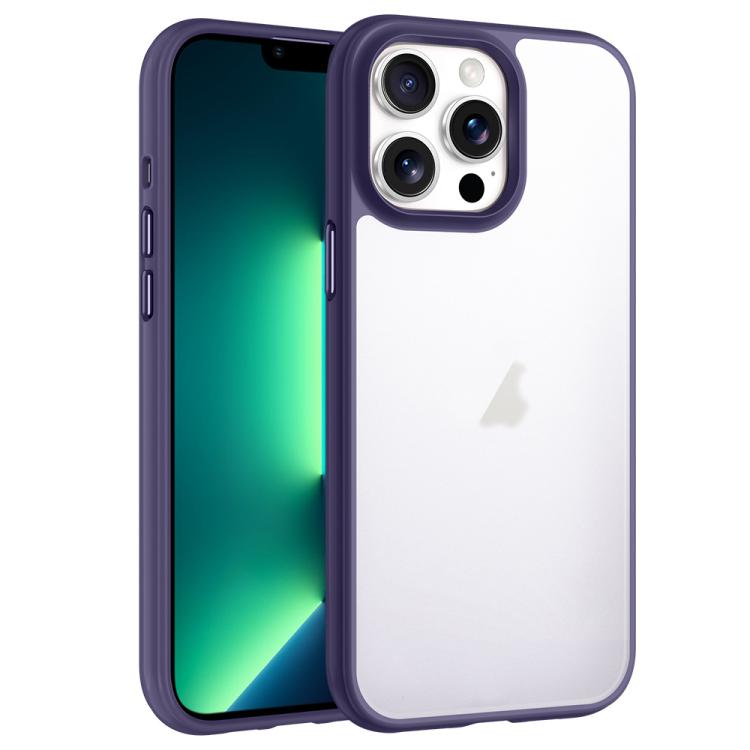 

For iPhone 13 Pro Max Phantom Frosted Airbag Shockproof Transparent Phone Case(Purple)