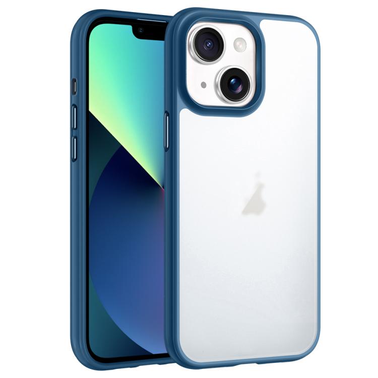 

For iPhone 13 Phantom Frosted Airbag Shockproof Transparent Phone Case(Blue)