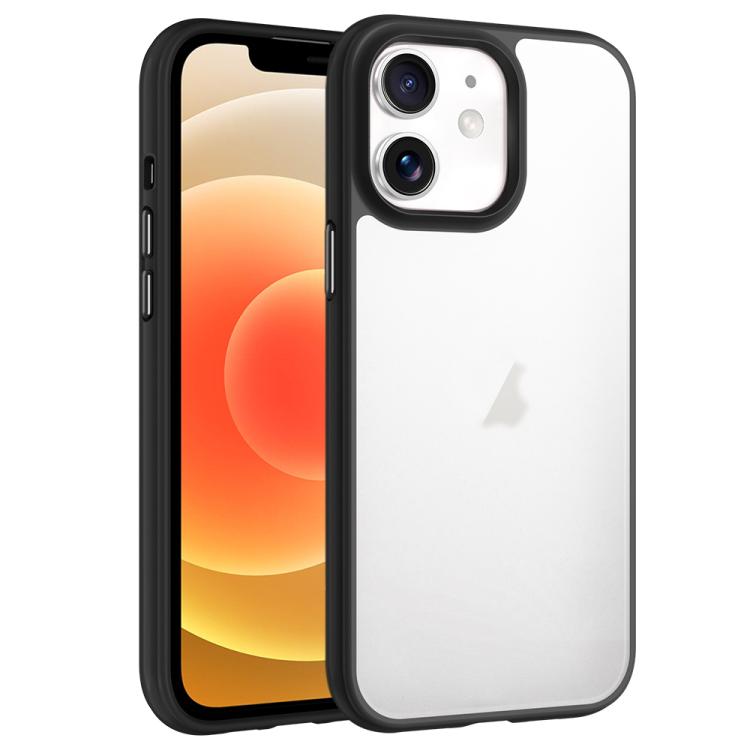 

For iPhone 12 Phantom Frosted Airbag Shockproof Transparent Phone Case(Black)