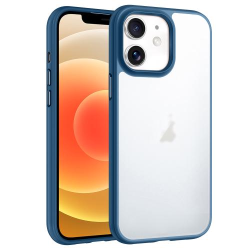 

For iPhone 12 Phantom Frosted Airbag Shockproof Transparent Phone Case(Blue)