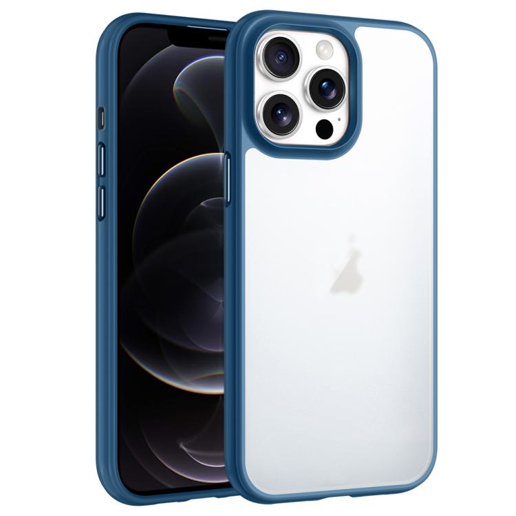

For iPhone 12 Pro Phantom Frosted Airbag Shockproof Transparent Phone Case(Blue)