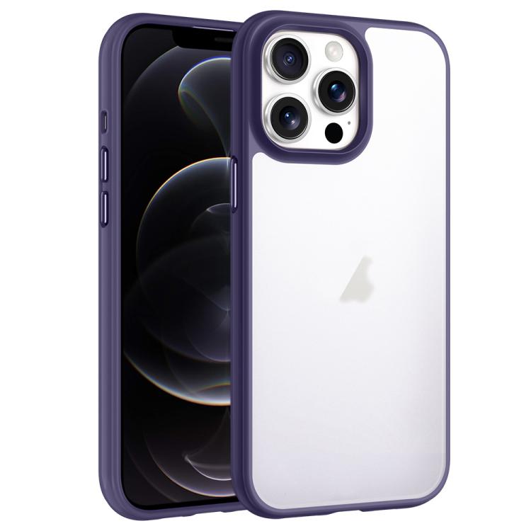 

For iPhone 12 Pro Phantom Frosted Airbag Shockproof Transparent Phone Case(Purple)