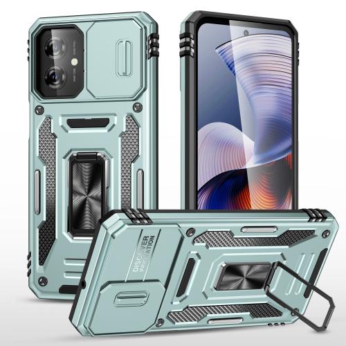 

For Motorola Moto G55 5G Armor PC + TPU Camera Shield Phone Case(Alpine Green)