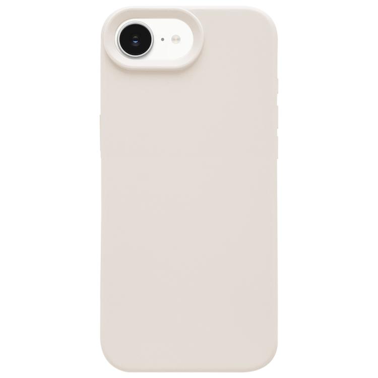 

For iPhone 16e Dopamine Simple Imitation Liquid Silicone Phone Case(Cheese White)
