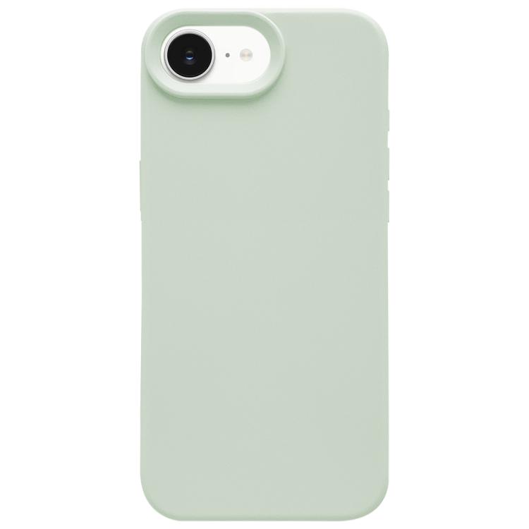

For iPhone 16e Dopamine Simple Imitation Liquid Silicone Phone Case(Milk Green)