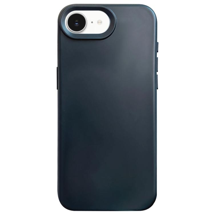 

For iPhone 16e Dopamine Simple Imitation Liquid Silicone Phone Case(Black)