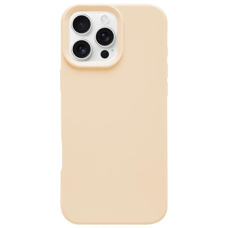 For iPhone 16 Pro Max Dopamine Simple Imitation Liquid Silicone Phone Case(Cream Yellow)