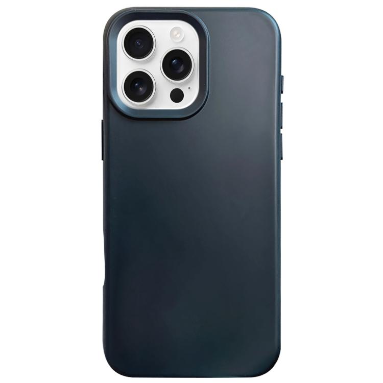 

For iPhone 16 Pro Max Dopamine Simple Imitation Liquid Silicone Phone Case(Black)