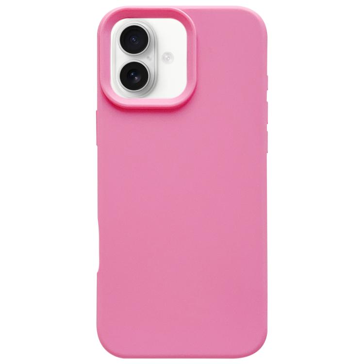

For iPhone 16 Plus Dopamine Simple Imitation Liquid Silicone Phone Case(Rose Pink)