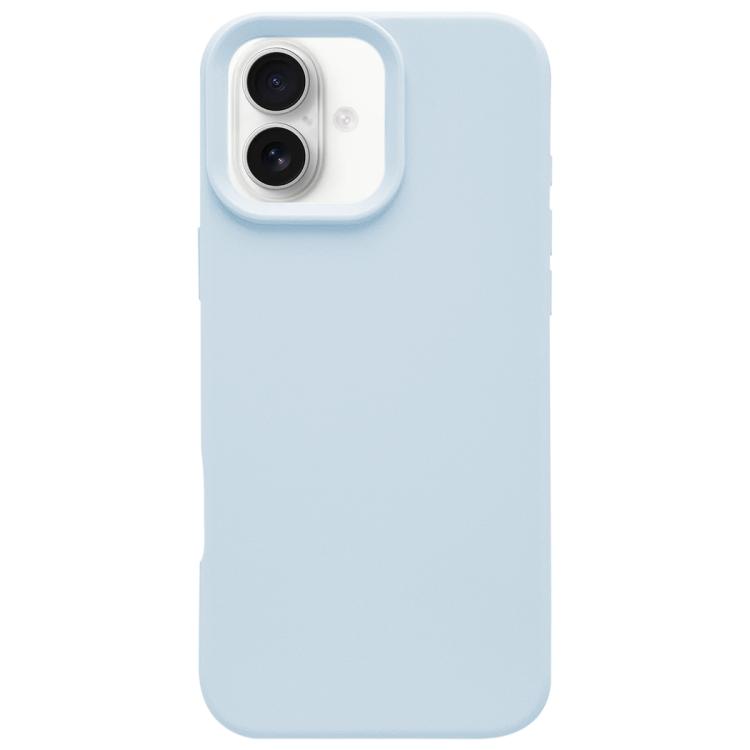 For iPhone 16 Plus Dopamine Simple Imitation Liquid Silicone Phone Case(Cream Blue)