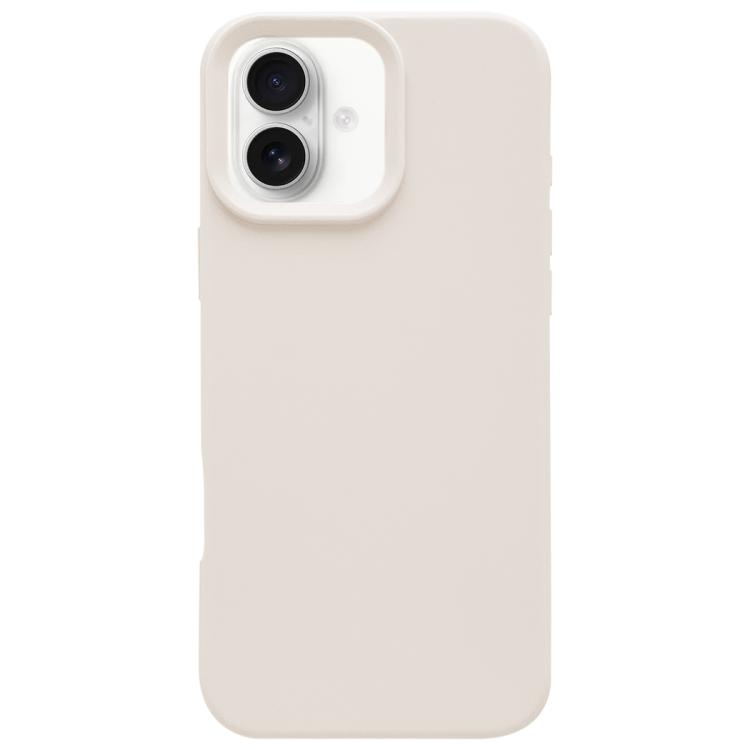 

For iPhone 16 Dopamine Simple Imitation Liquid Silicone Phone Case(Cheese White)