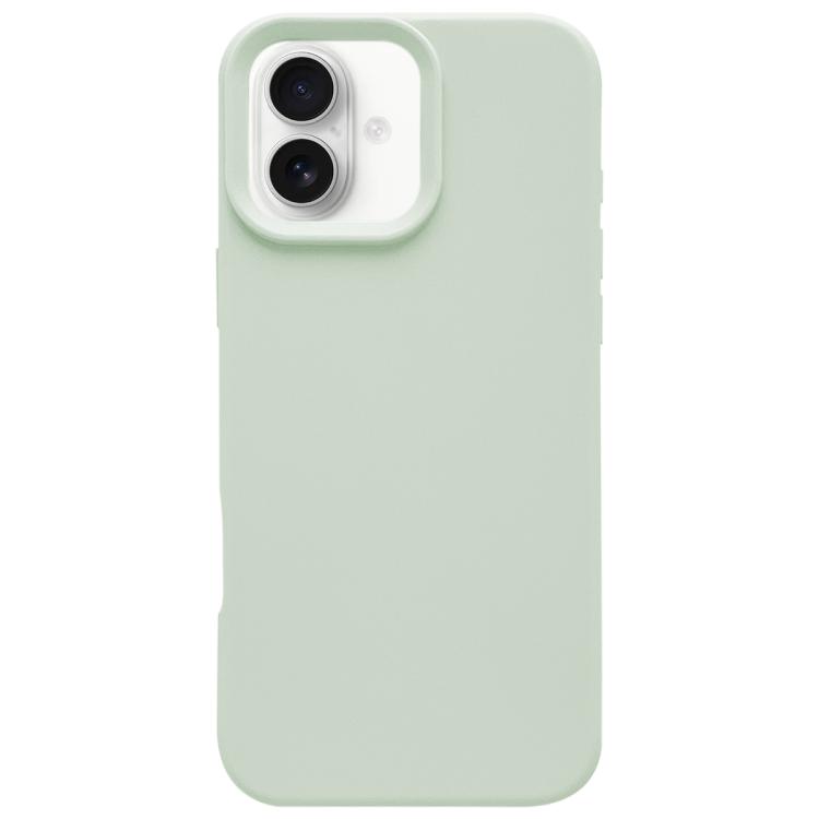 

For iPhone 16 Dopamine Simple Imitation Liquid Silicone Phone Case(Milk Green)