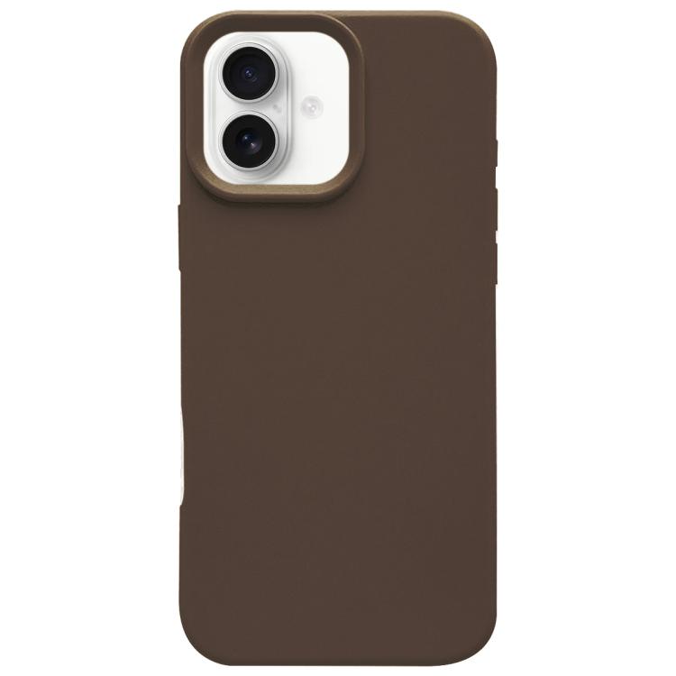 

For iPhone 16 Dopamine Simple Imitation Liquid Silicone Phone Case(Brown)
