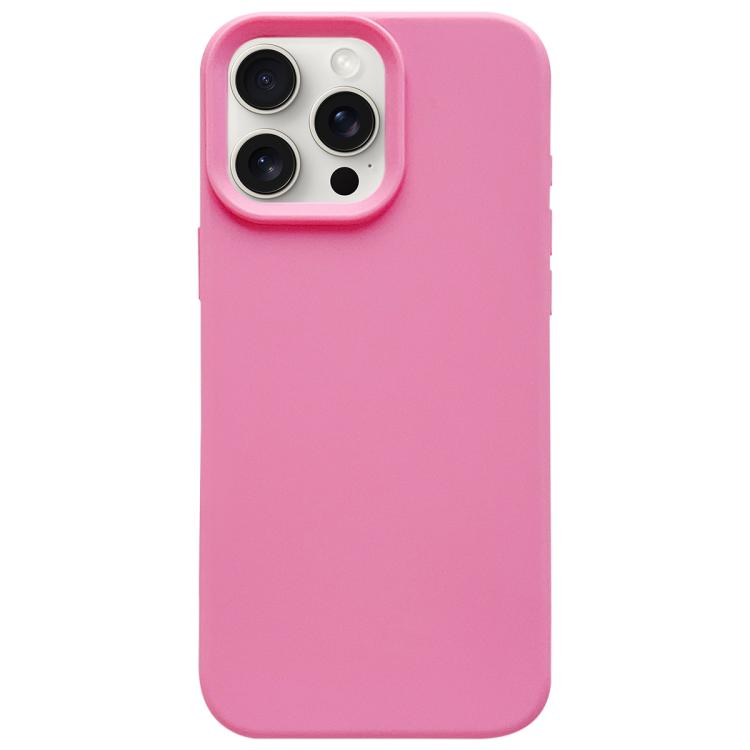 

For iPhone 15 Pro Max Dopamine Simple Imitation Liquid Silicone Phone Case(Rose Pink)