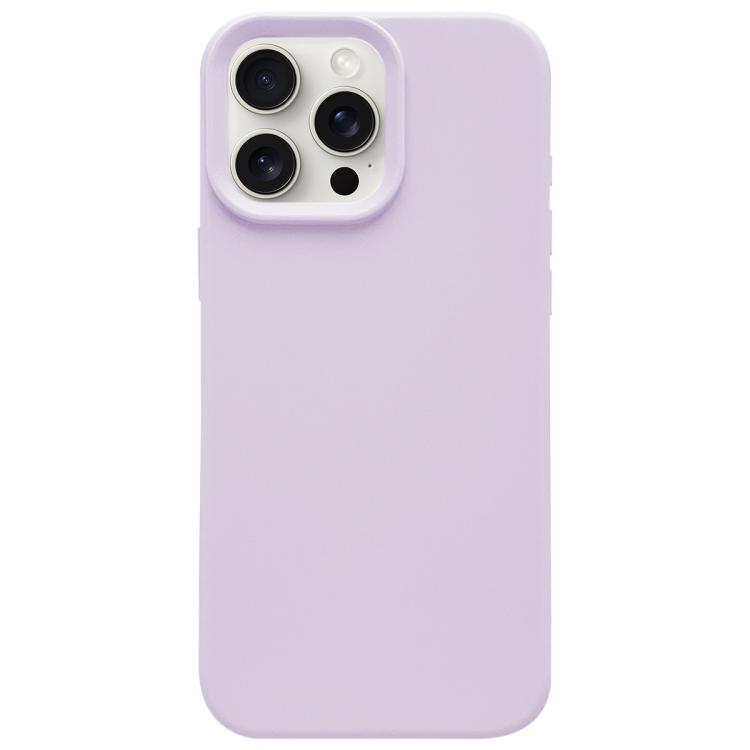 

For iPhone 15 Pro Max Dopamine Simple Imitation Liquid Silicone Phone Case(Bean Purple)