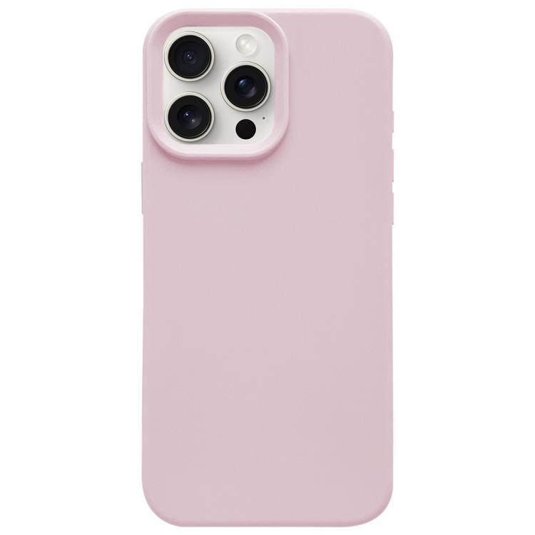 

For iPhone 15 Pro Max Dopamine Simple Imitation Liquid Silicone Phone Case(Sakura Powder)