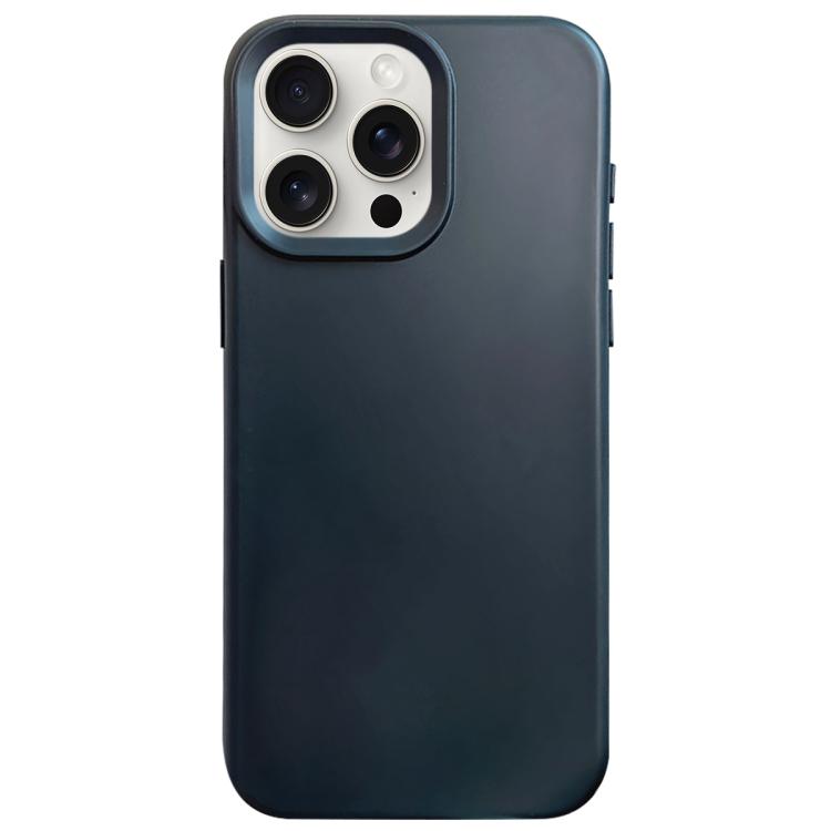 

For iPhone 15 Pro Max Dopamine Simple Imitation Liquid Silicone Phone Case(Black)