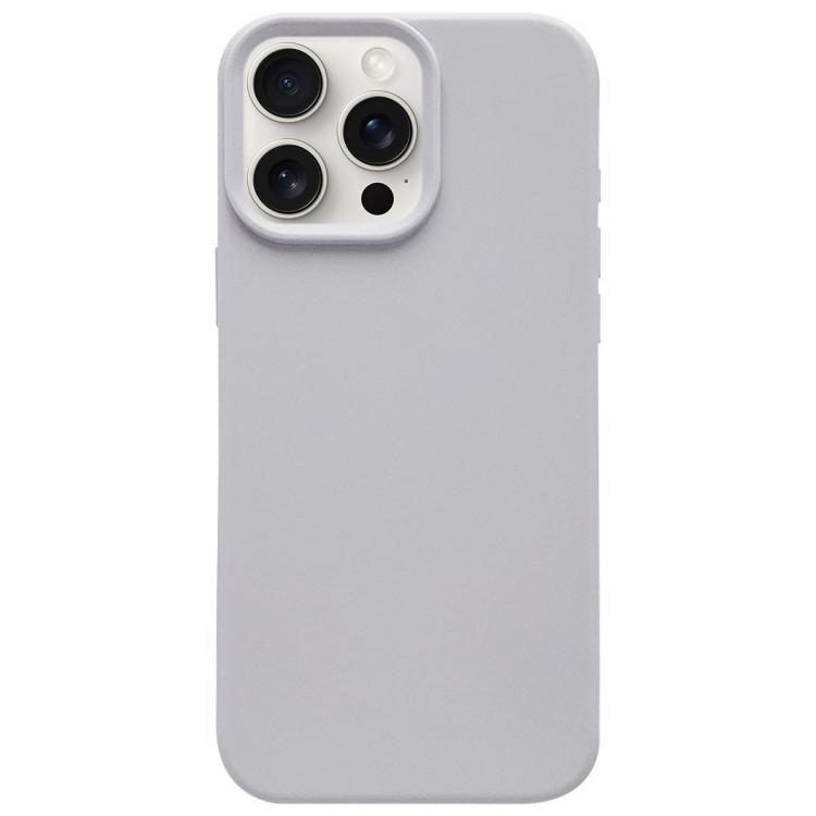 

For iPhone 15 Pro Dopamine Simple Imitation Liquid Silicone Phone Case(Smoky Blue)