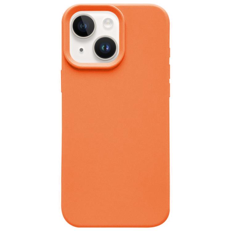 

For iPhone 15 Plus Dopamine Simple Imitation Liquid Silicone Phone Case(Orange)