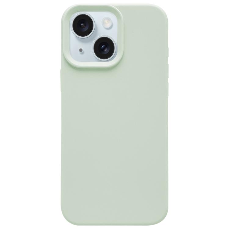 

For iPhone 15 Dopamine Simple Imitation Liquid Silicone Phone Case(Milk Green)