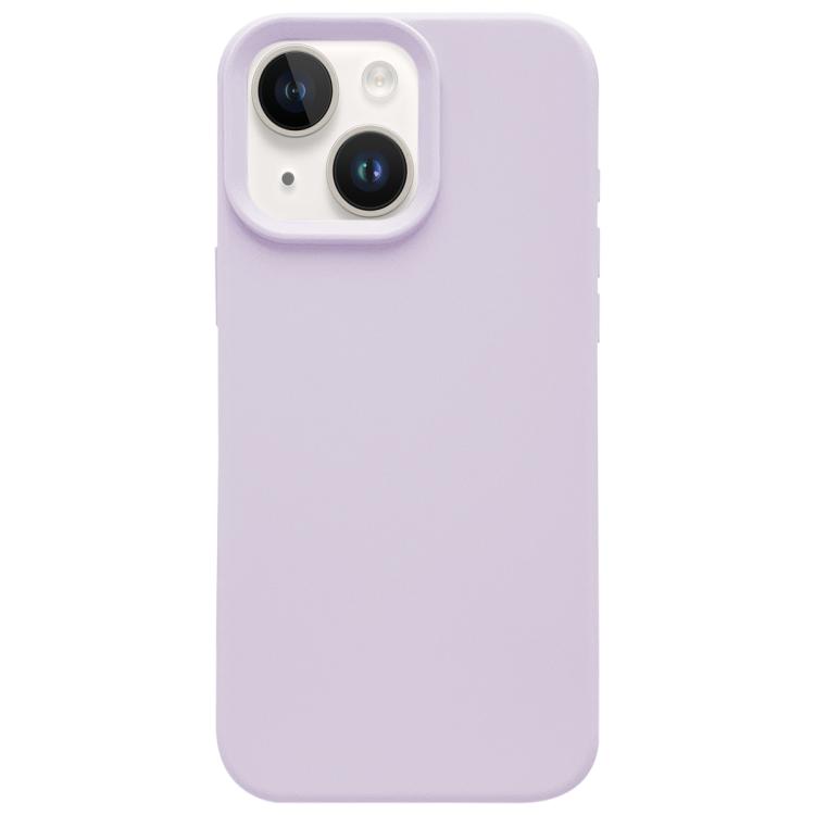 

For iPhone 14 Plus Dopamine Simple Imitation Liquid Silicone Phone Case(Bean Purple)