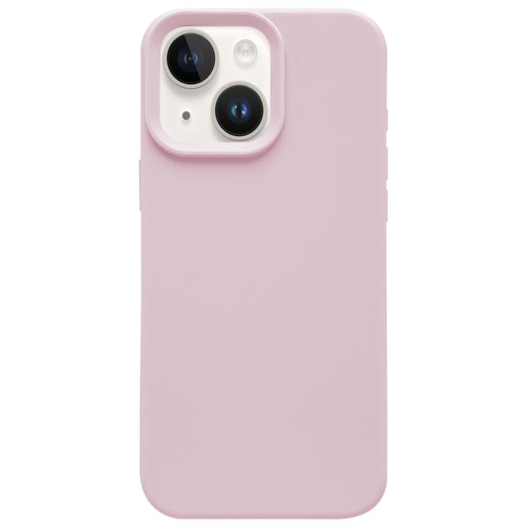 

For iPhone 14 Plus Dopamine Simple Imitation Liquid Silicone Phone Case(Sakura Powder)