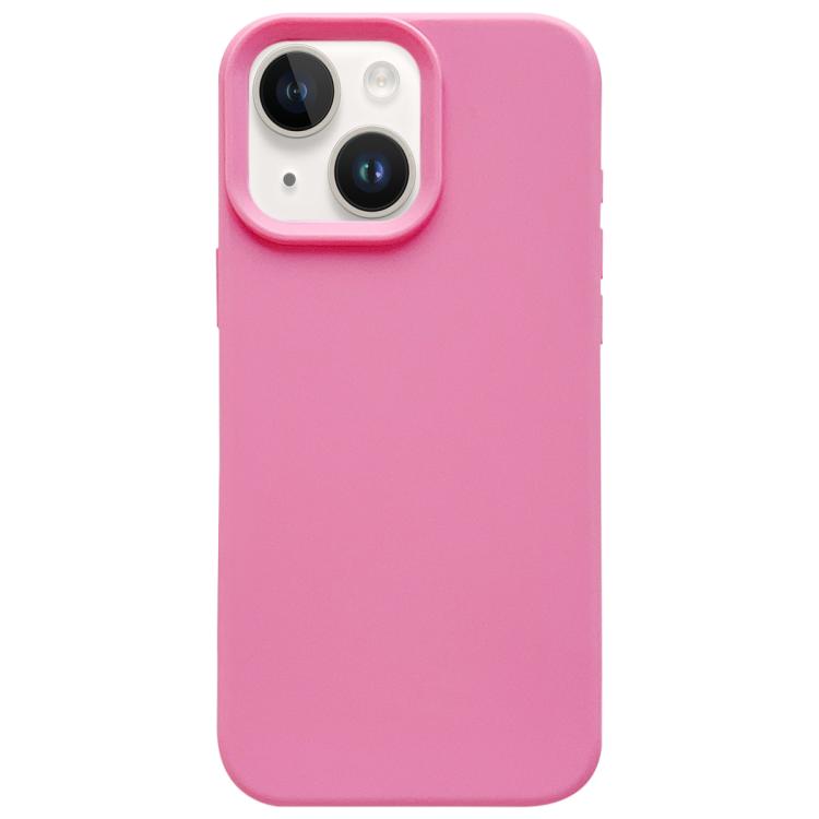

For iPhone 14 Dopamine Simple Imitation Liquid Silicone Phone Case(Rose Pink)