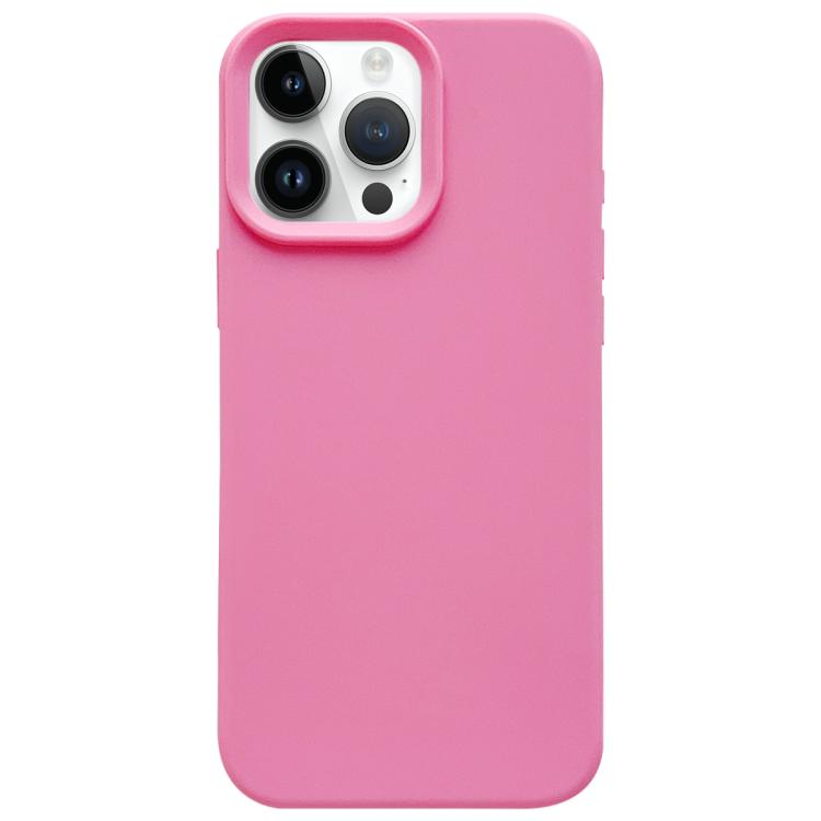 

For iPhone 14 Pro Dopamine Simple Imitation Liquid Silicone Phone Case(Rose Pink)