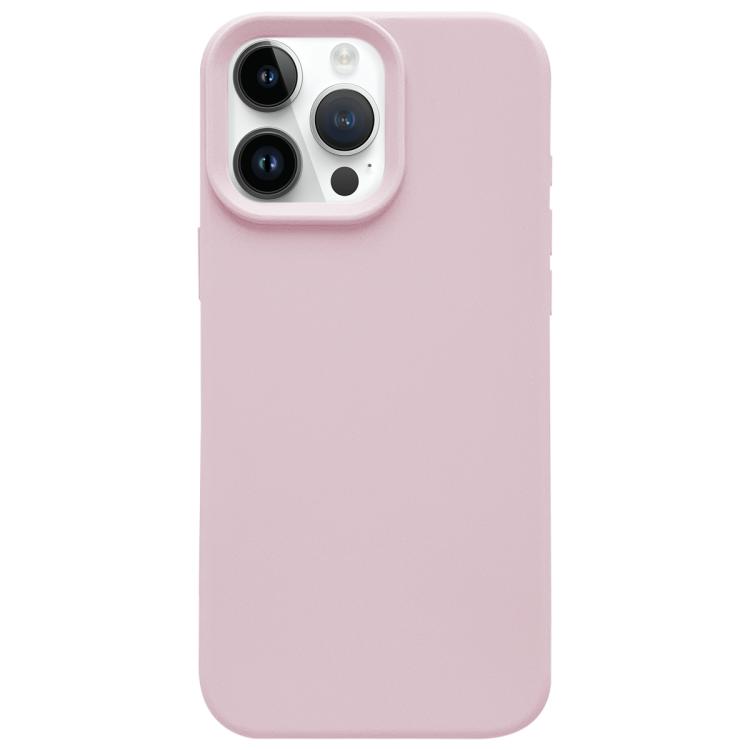 

For iPhone 14 Pro Dopamine Simple Imitation Liquid Silicone Phone Case(Sakura Powder)