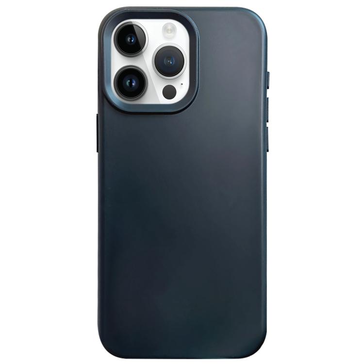 

For iPhone 14 Pro Max Dopamine Simple Imitation Liquid Silicone Phone Case(Black)