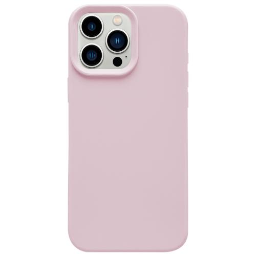 

For iPhone 13 Pro Max Dopamine Simple Imitation Liquid Silicone Phone Case(Sakura Powder)