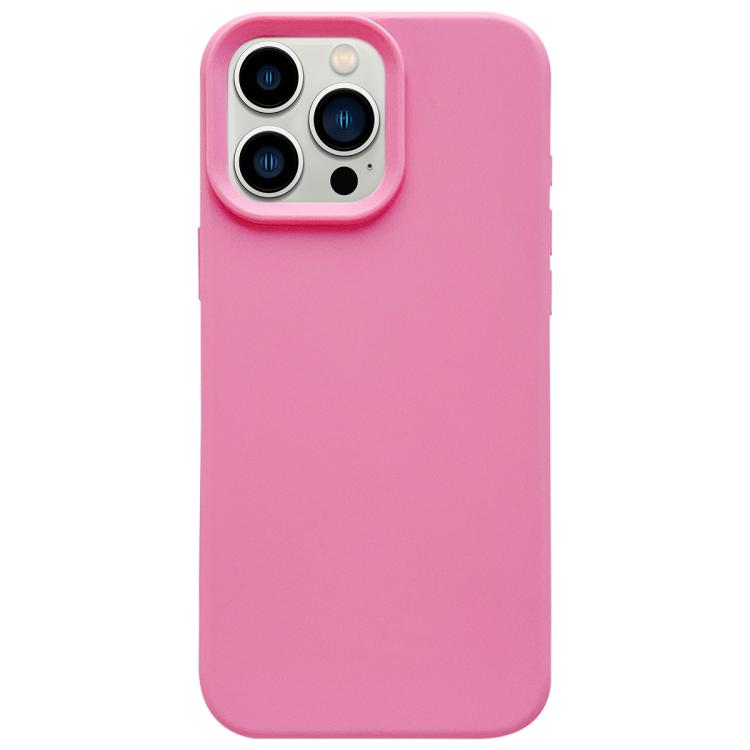 

For iPhone 13 Pro Dopamine Simple Imitation Liquid Silicone Phone Case(Rose Pink)