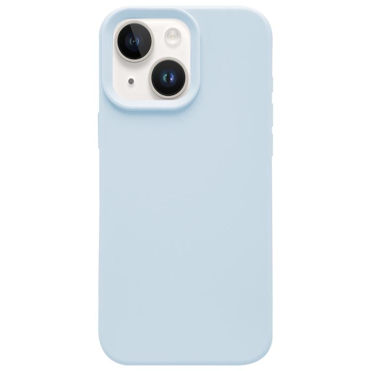 

For iPhone 13 Dopamine Simple Imitation Liquid Silicone Phone Case(Cream Blue)