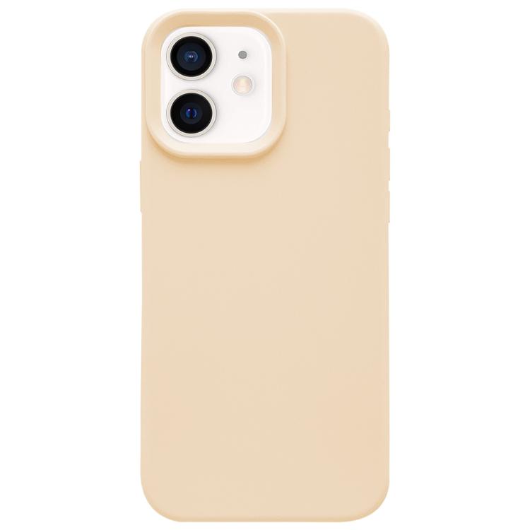 

For iPhone 12 Dopamine Simple Imitation Liquid Silicone Phone Case(Cream Yellow)