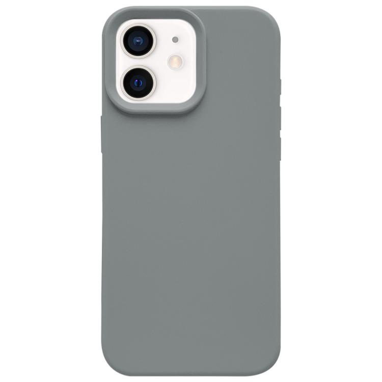 

For iPhone 12 Dopamine Simple Imitation Liquid Silicone Phone Case(Starry Grey)