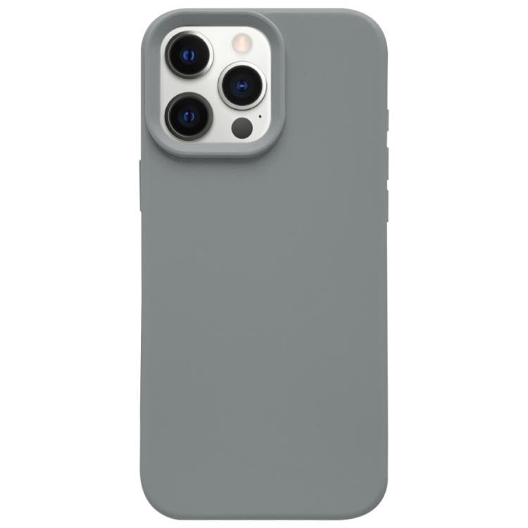 

For iPhone 12 Pro Max Dopamine Simple Imitation Liquid Silicone Phone Case(Starry Grey)
