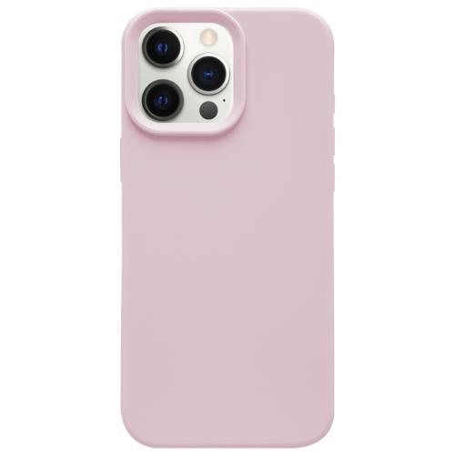 

For iPhone 12 Pro Max Dopamine Simple Imitation Liquid Silicone Phone Case(Sakura Powder)