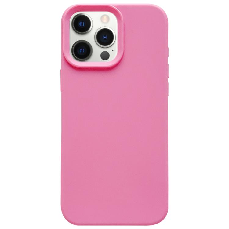 

For iPhone 12 Pro Dopamine Simple Imitation Liquid Silicone Phone Case(Rose Pink)
