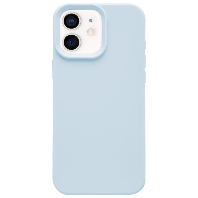 

For iPhone 11 Dopamine Simple Imitation Liquid Silicone Phone Case(Cream Blue)