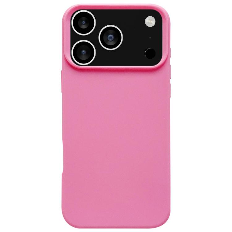 

For iPhone 17 Pro Max Dopamine Simple Imitation Liquid Silicone Phone Case(Rose Pink)