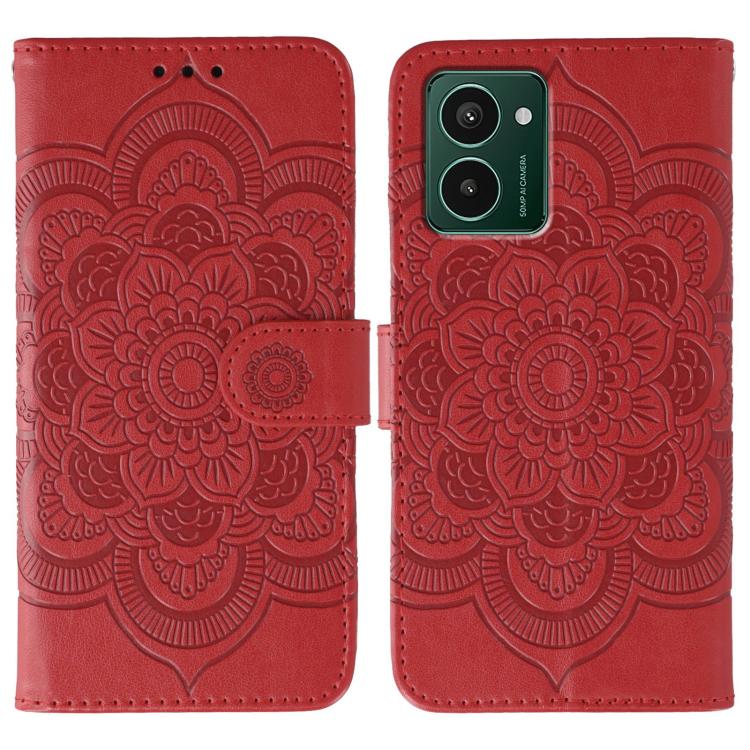 

For HMD Pulse Pro Sun Mandala Embossing Pattern Phone Leather Case(Red)