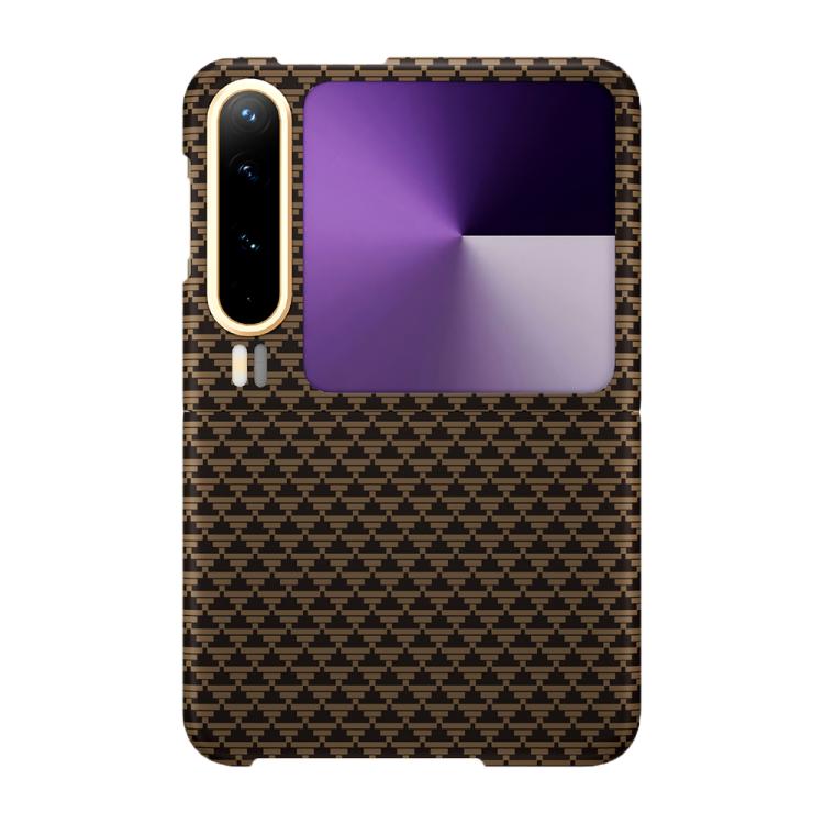 

For Huawei Pura X Metal Frame Nanofiber MagSafe Magnetic Phone Case(Gold)
