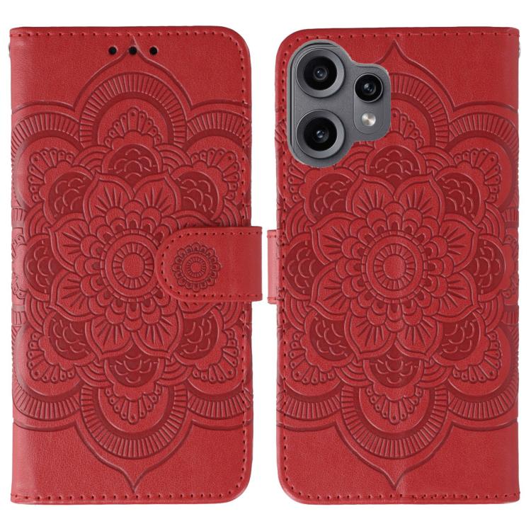 

For Nothing CMF Phone 2 Pro Sun Mandala Embossing Pattern Phone Leather Case(Red)