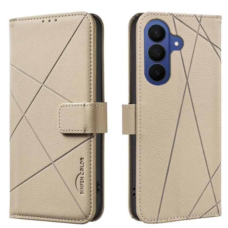 

For Samsung Galaxy S26 Pro 5G Geometric Pattern RFID Leather Phone Case(Beige)